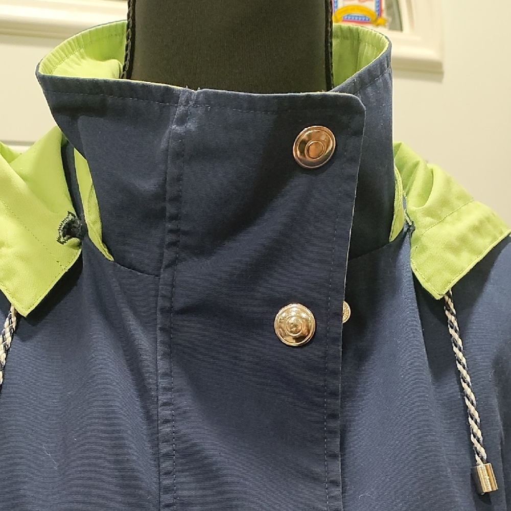 Stylish Navy and Lime Women's Utility Jacket - Picture 5 of 10